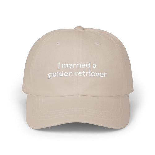 "I married a golden retriever" Embroidered Baseball Hat